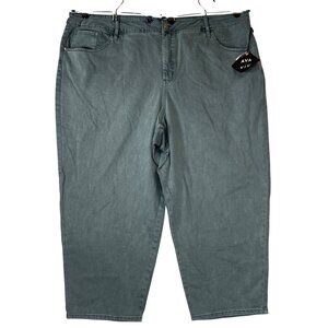 Ava & Viv Pants Womens 30W Charcoal Cotton Stretch High Rise Straight Leg NWD